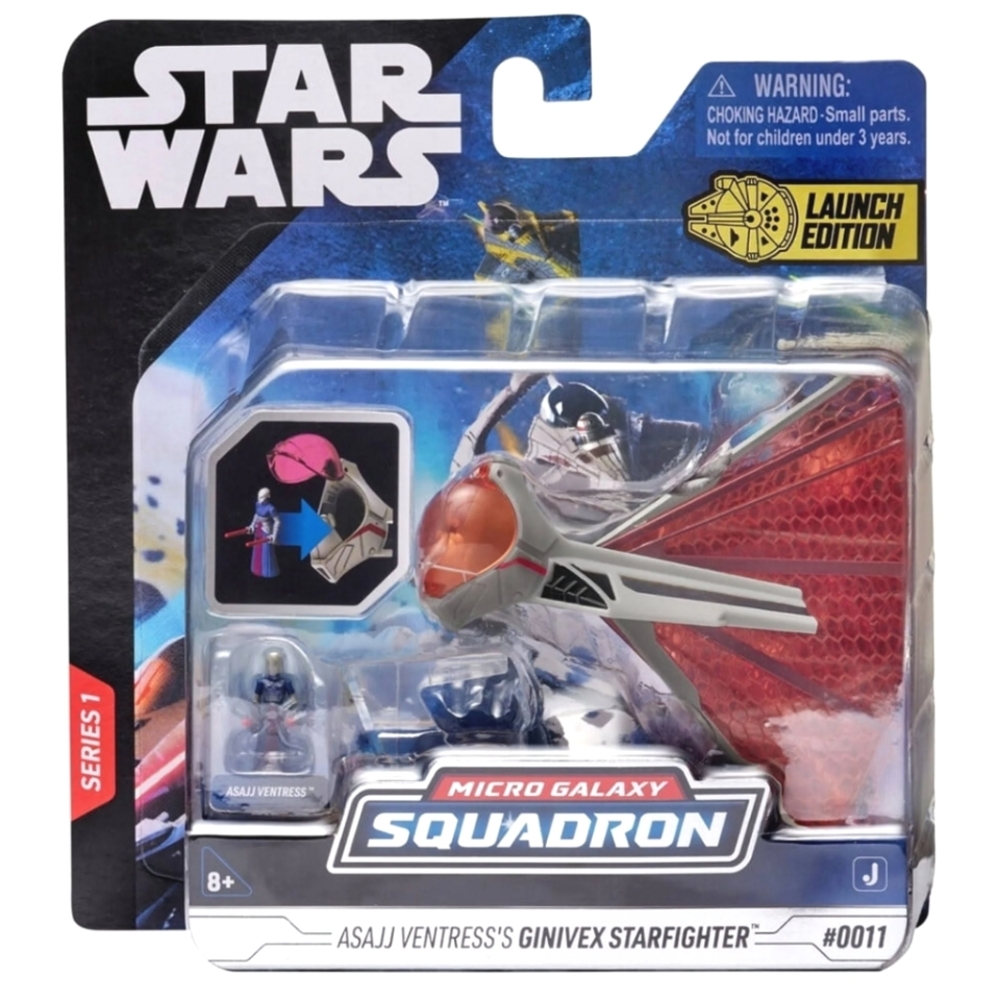 Star Wars Micro Galaxy Squadron Asajj Ventress's Ginivex Starfighter Toy
